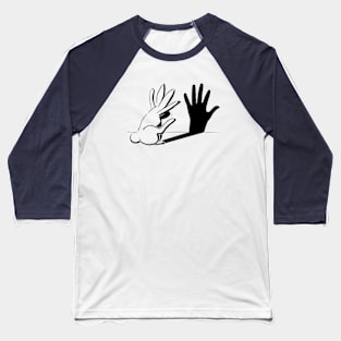 Rabbit Hand Shadow Baseball T-Shirt